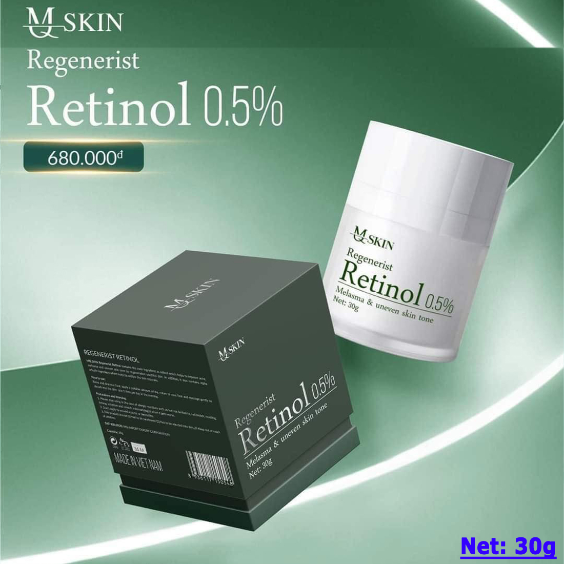 Kem tái tạo và trẻ hóa làn da RETINOL 0,5 % MQ SKIN (30g)